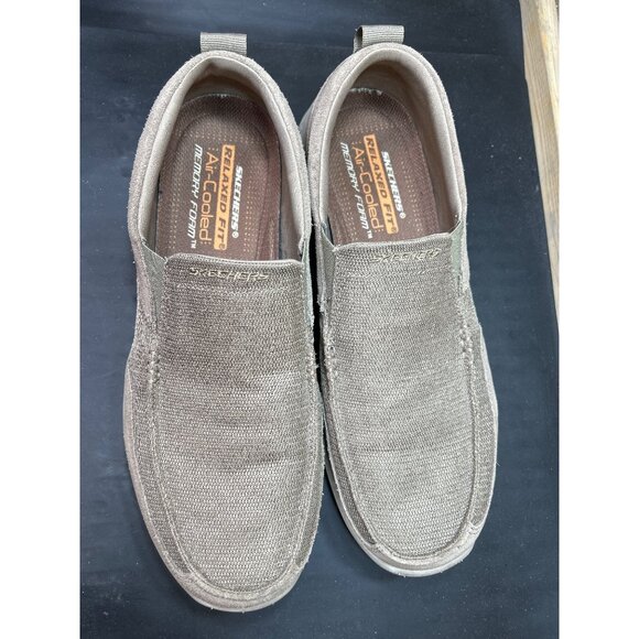 Skechers Mens Relaxed Fit Air-Cooled Memory Foam Slip-On Shoes Size 11 Taupe - Picture 3 of 9